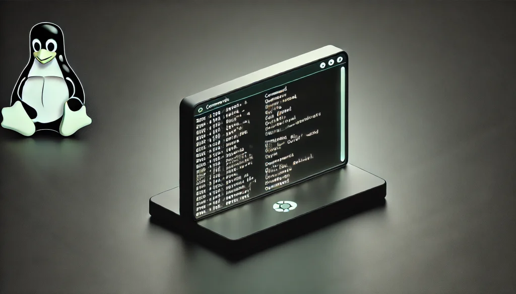 A minimalist terminal displaying Linux commands on a sleek black background, showcasing powerful open-source functionality.