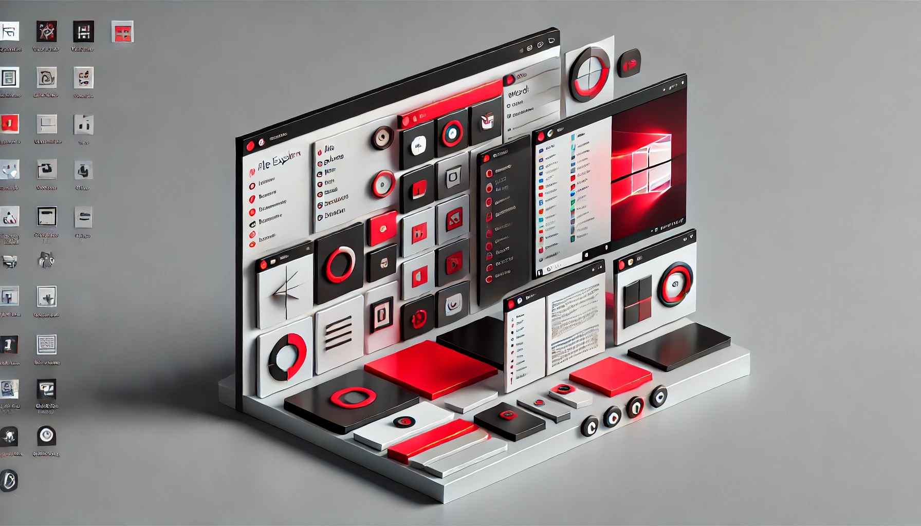 A Windows desktop displaying multiple open apps, showcasing user-friendly interface and productivity tools.