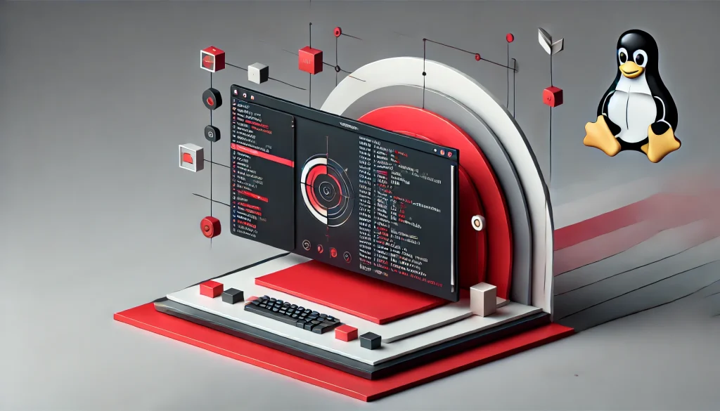 A Linux desktop interface showcasing the terminal window running commands, ideal for tech enthusiasts and developers.