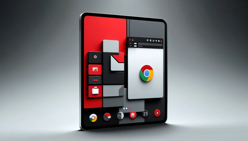 A ChromeOS screen featuring the app launcher and Chrome browser, designed for fast, streamlined productivity.