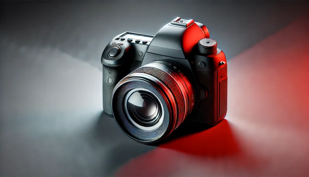 A DSLR camera with interchangeable lenses, perfect for capturing high-quality photos in various lighting conditions.