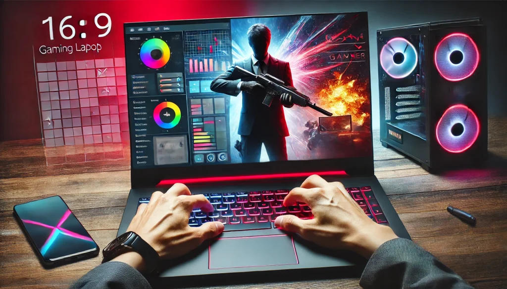 Person using a gaming laptop for both work and gaming.