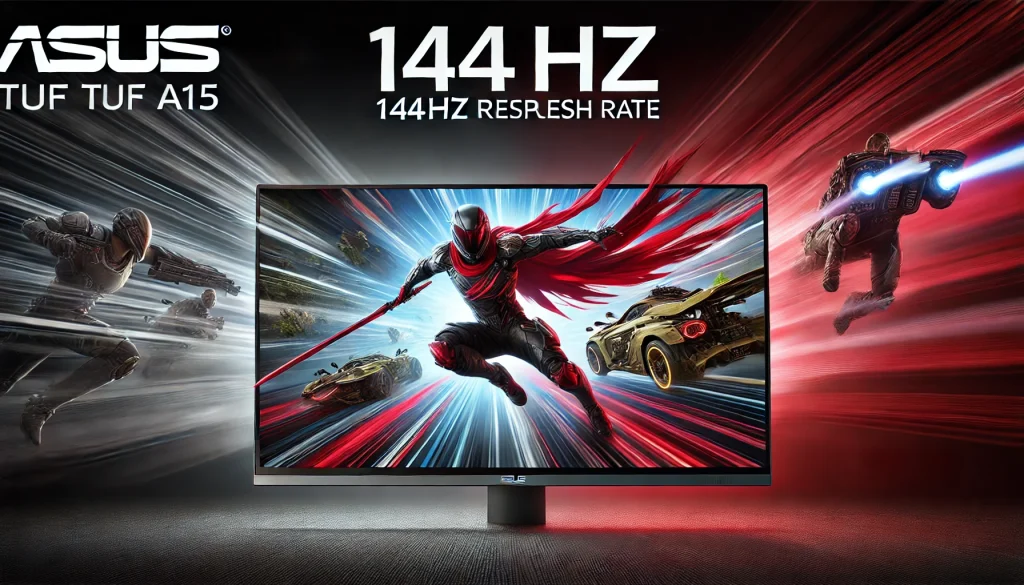 Asus TUF A15 display showcasing its 144Hz refresh rate during gameplay.