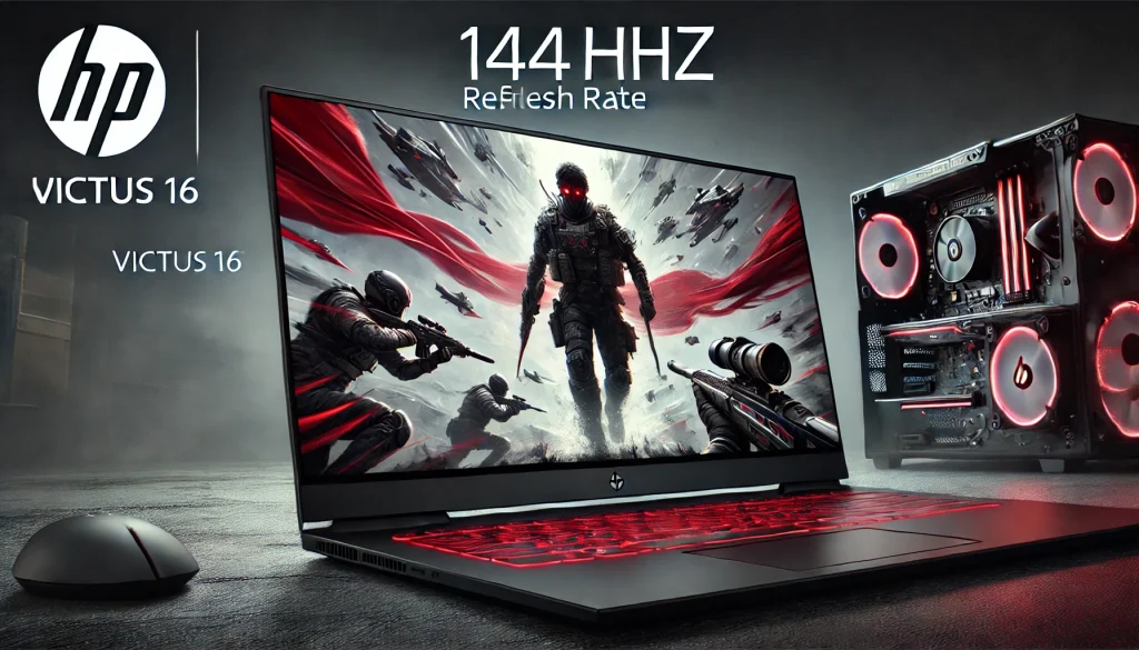 HP Victus 16 display with 144Hz refresh rate in action during gameplay.