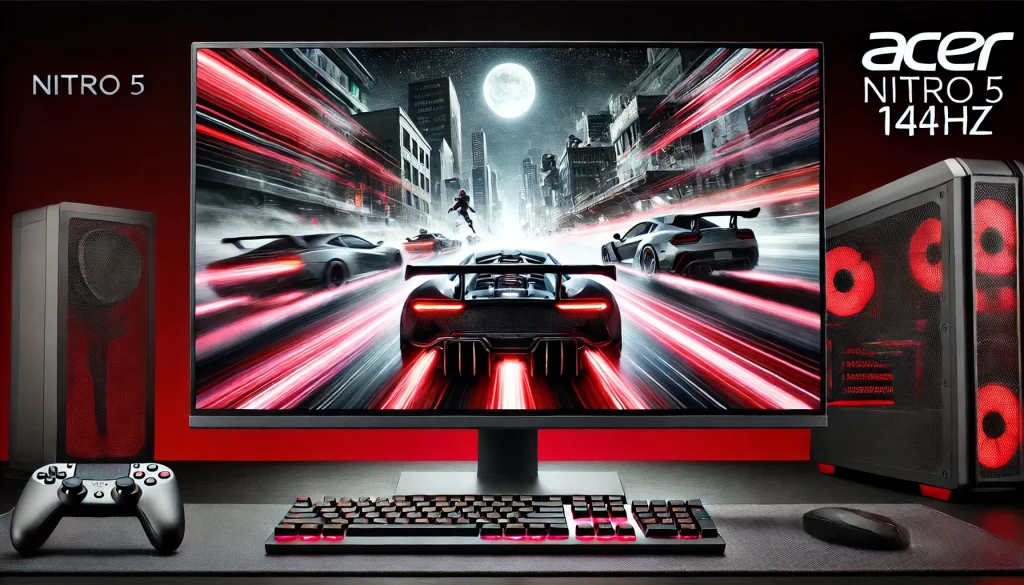 Acer Nitro 5 displaying a 144Hz refresh rate during fast-paced gameplay.