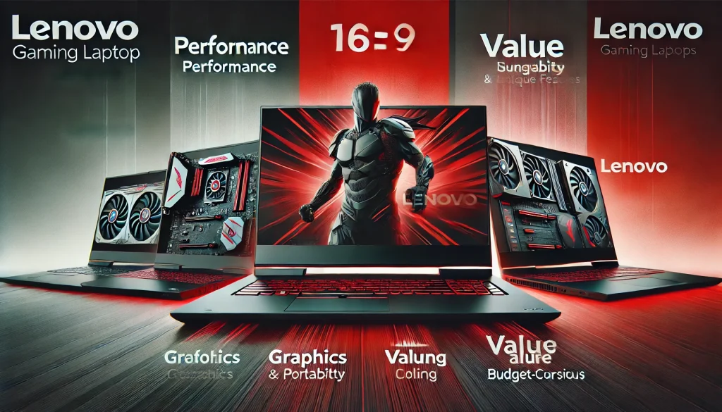 Top Lenovo gaming laptop models, including performance and unique features like portability and value for budget-conscious gamers.