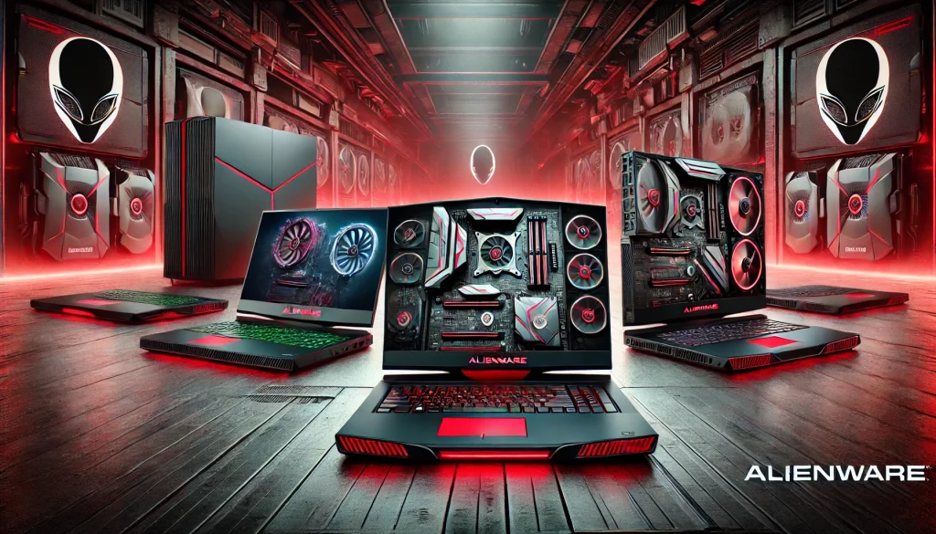 Alienware gaming laptops lineup showcasing advanced designs and hardware features for hardcore gamers.