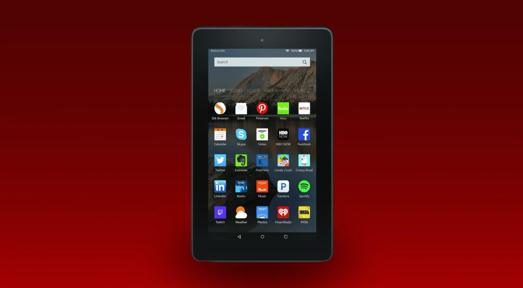 Amazon Fire HD 10 tablet with vibrant display and sleek design.