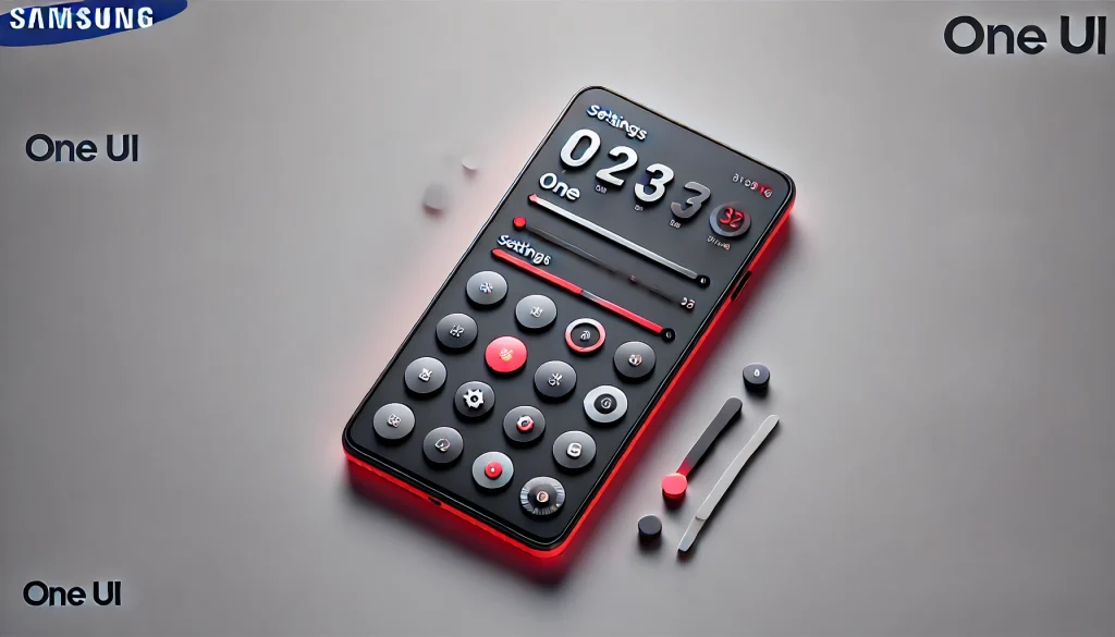Close-up of One UI settings menu on Samsung phone, showcasing user-friendly layout and design.