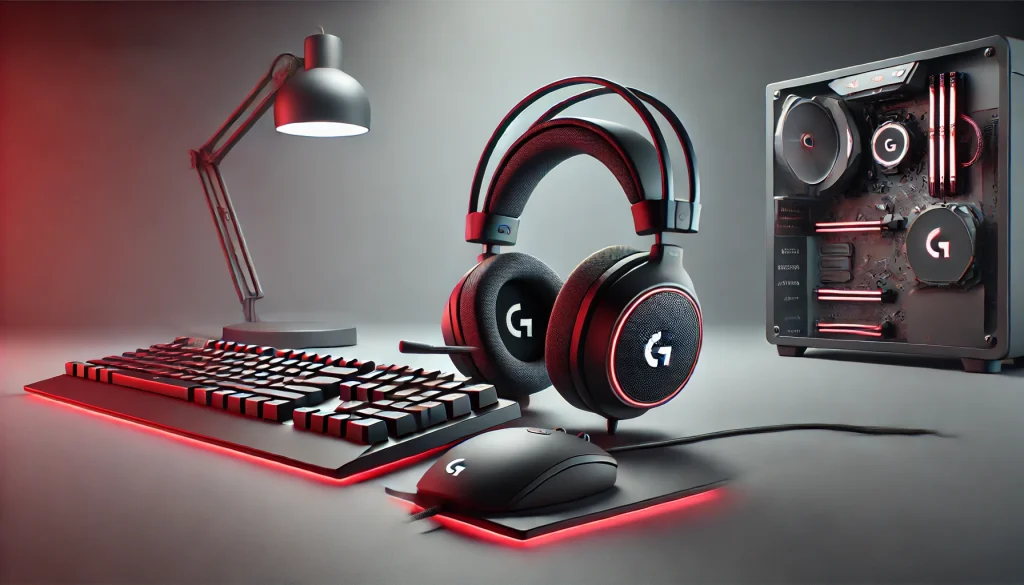 Logitech G Pro X 2 on desk with gaming keyboard, and lighting in frame.