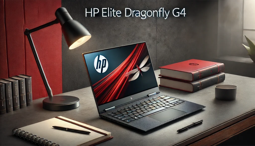 HP Elite Dragonfly G4 laptop with sleek, lightweight build for business users.