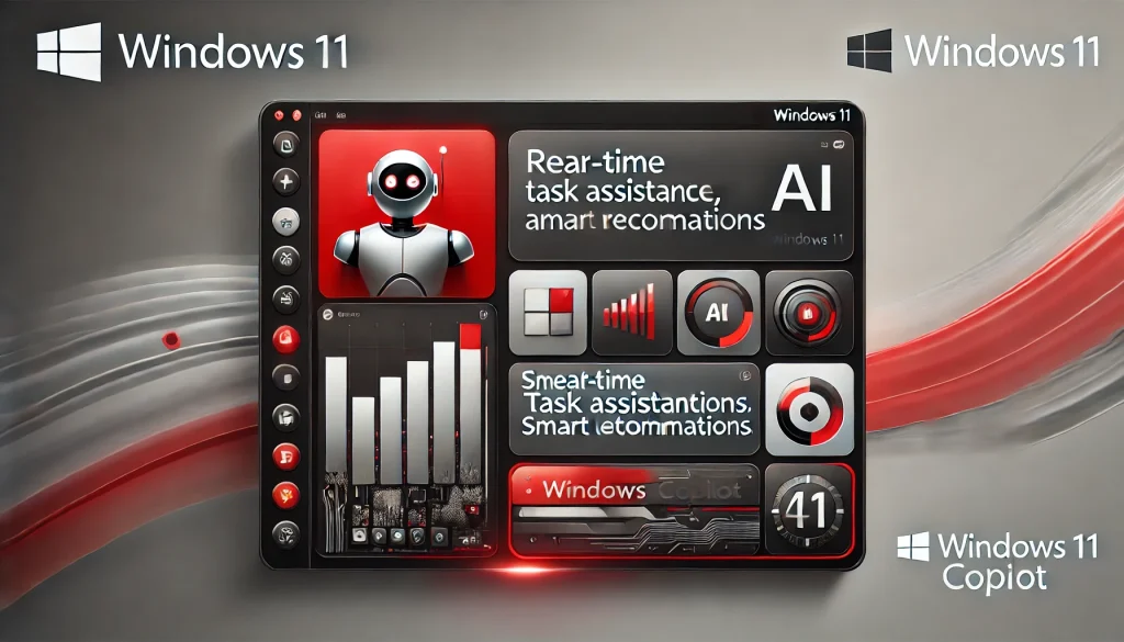 Windows Copilot providing AI-powered assistance in real-time on a modern Windows interface for streamlined tasks.