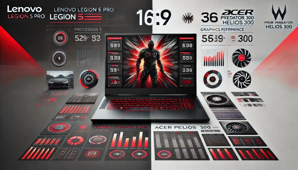 Comparison of Legion 5 Pro and Acer Predator Helios 300 in performance.