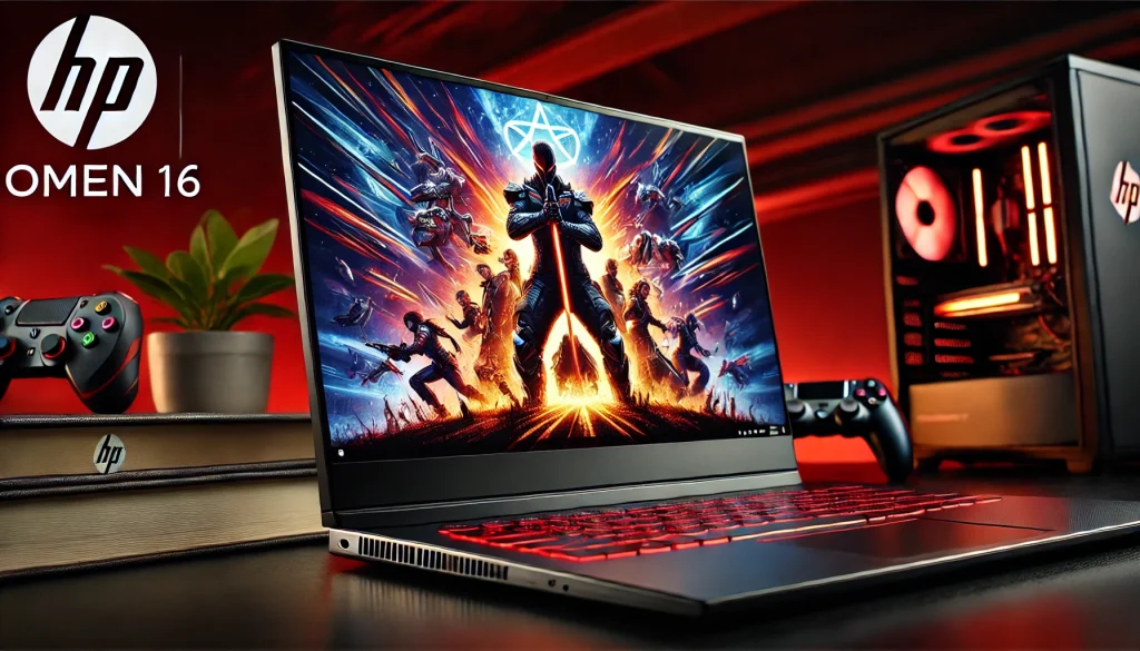 Close-up of HP OMEN 16’s 16.1-inch display showing vibrant visuals in a gaming scene.