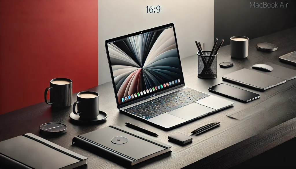 Apple MacBook Air 15-inch with sleek, lightweight design showcased on a desk.