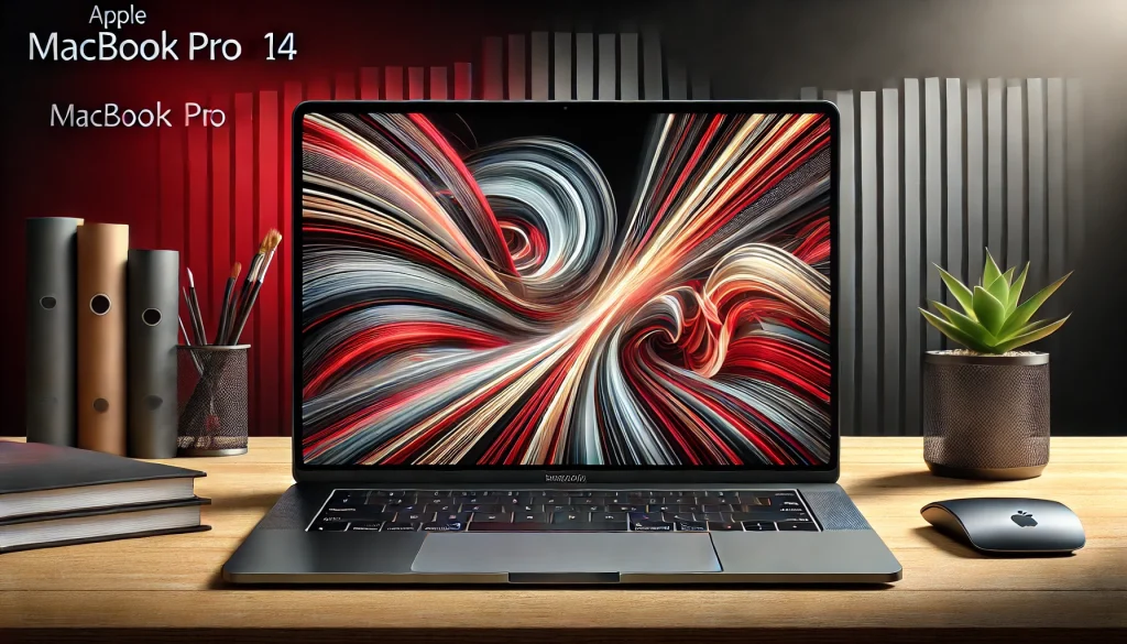 Apple MacBook Pro 14, praised for fast processing and vibrant display.