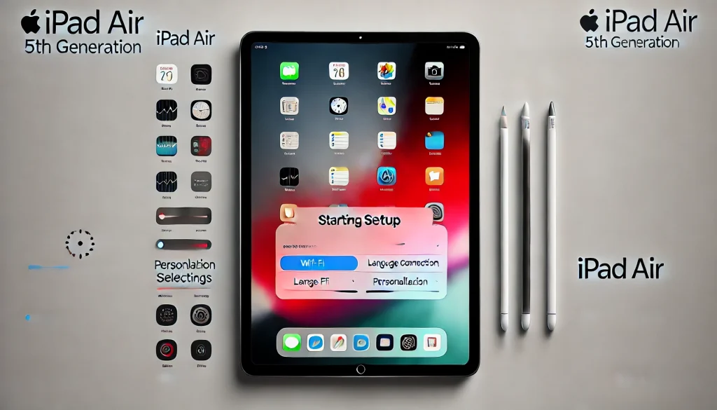 Starting setup on iPad Air (5th Generation) with step-by-step guide for optimized, personalized use.