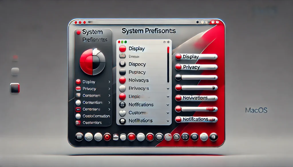 Close-up of macOS system preferences window highlighting user-friendly settings for display, privacy, and notifications.