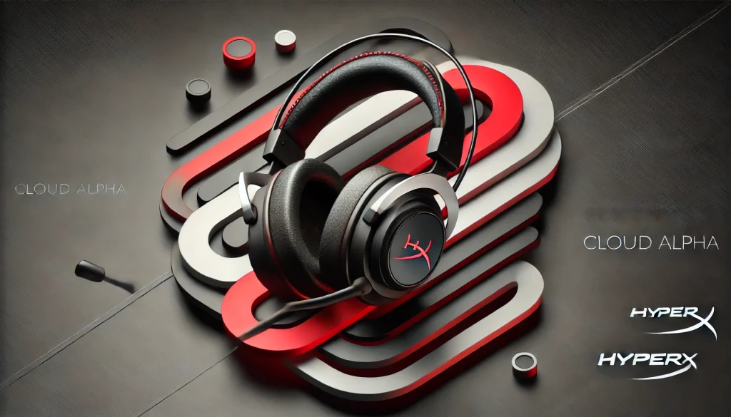 HyperX Cloud Alpha headset with dual-chamber drivers for rich, detailed sound and durability.