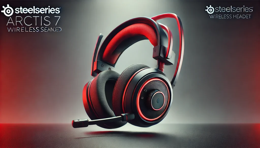 SteelSeries Arctis 7 wireless headset featuring immersive surround sound and comfortable, adjustable design.