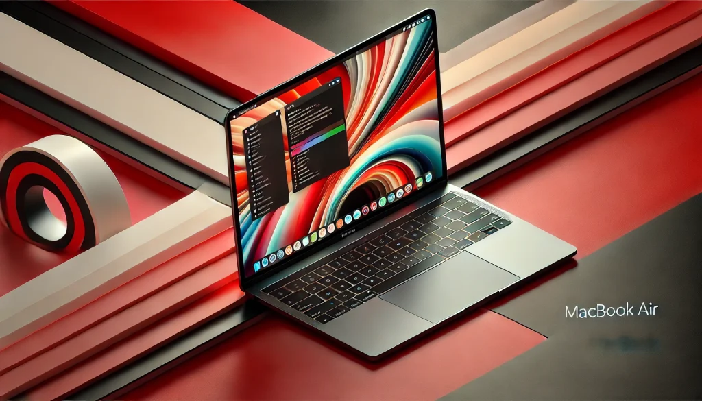 Close-up of the MacBook Air M3’s Retina display, illustrating vibrant colors and sharp text.