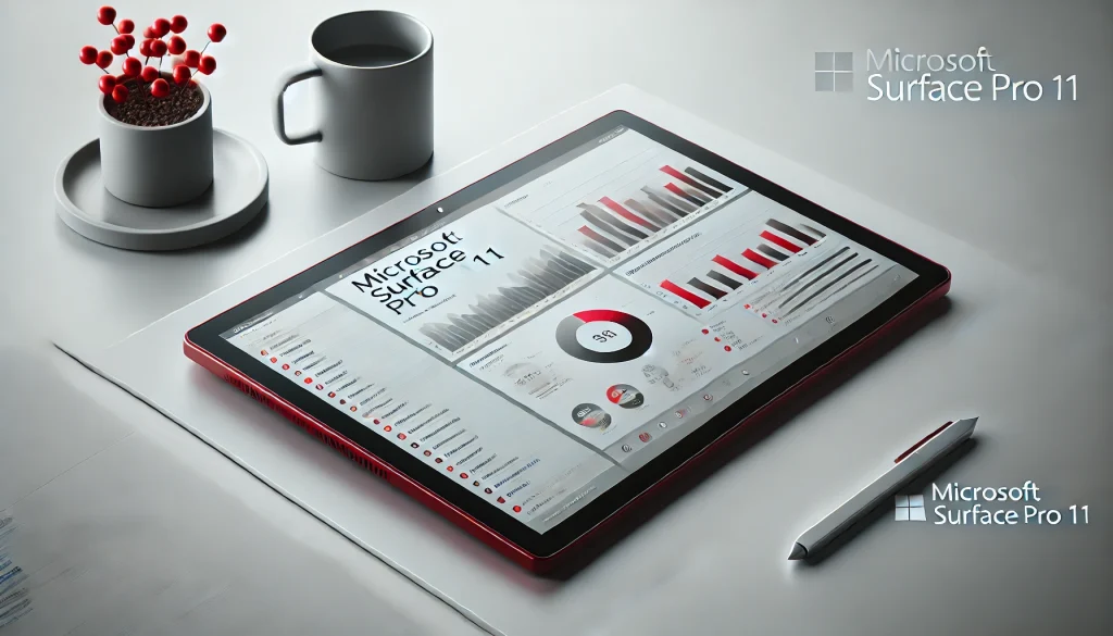 Microsoft Surface Pro 11 in tablet mode, versatile for business needs.