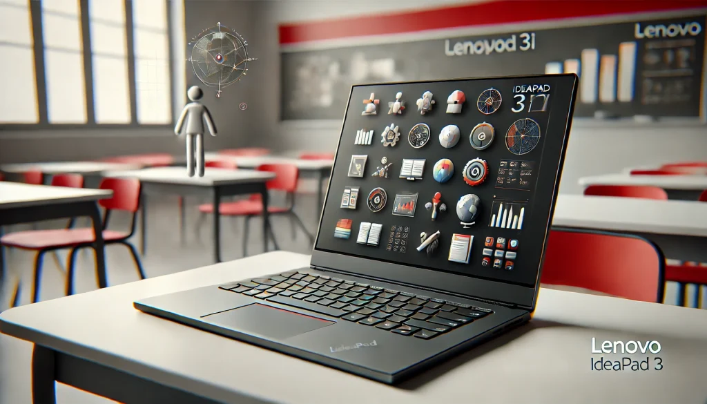 Lenovo IdeaPad 3i in a classroom setup, highlighting its slim design.