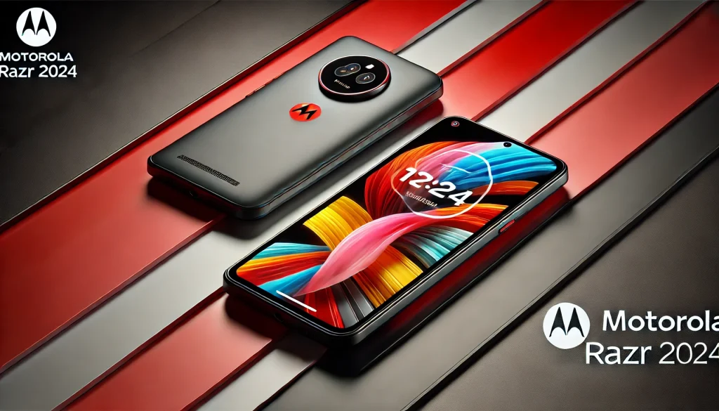 Motorola Razr 2024 flipped open with vibrant OLED inner display.