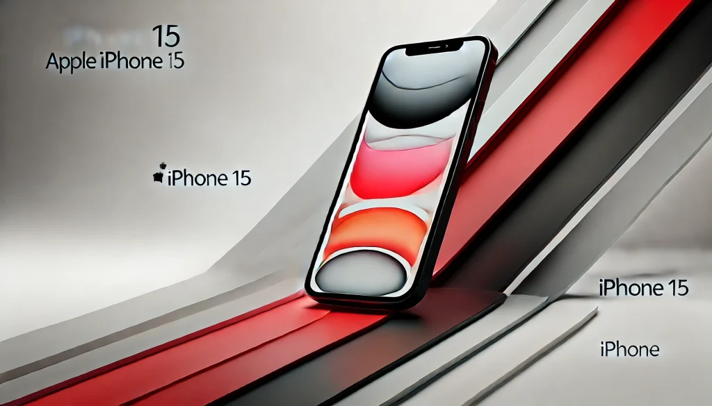 Sleek Apple iPhone 15 showcased with its vibrant display.