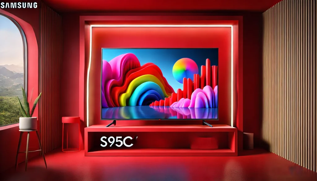 Samsung S95C showcases vibrant colors with deep contrast levels.