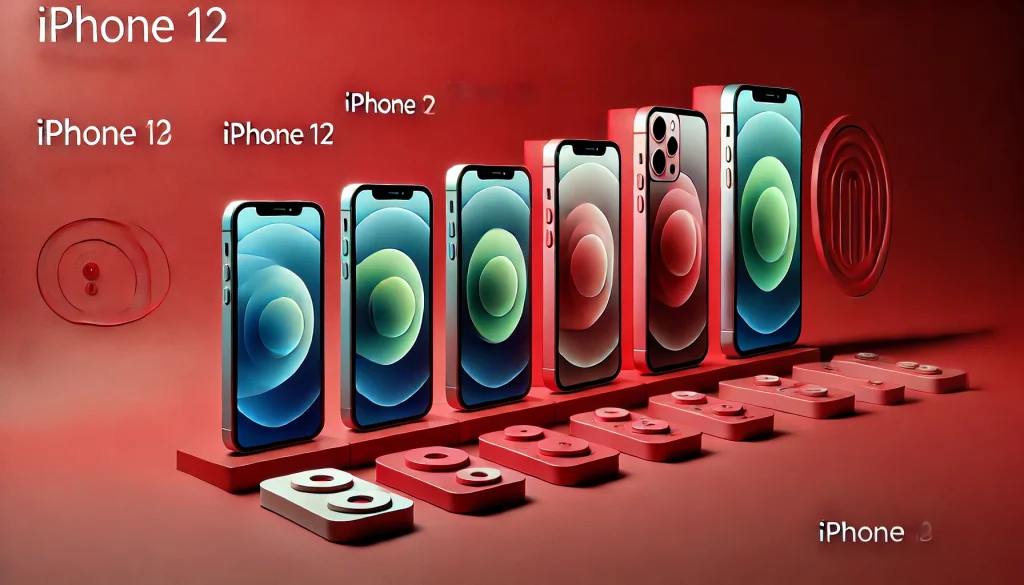 Side-by-side views of iPhone 12 and its top competitors.