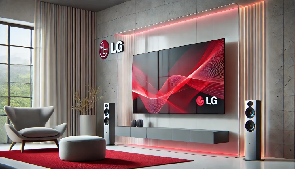 A sleek LG transparent TV blending seamlessly with stylish room decor.