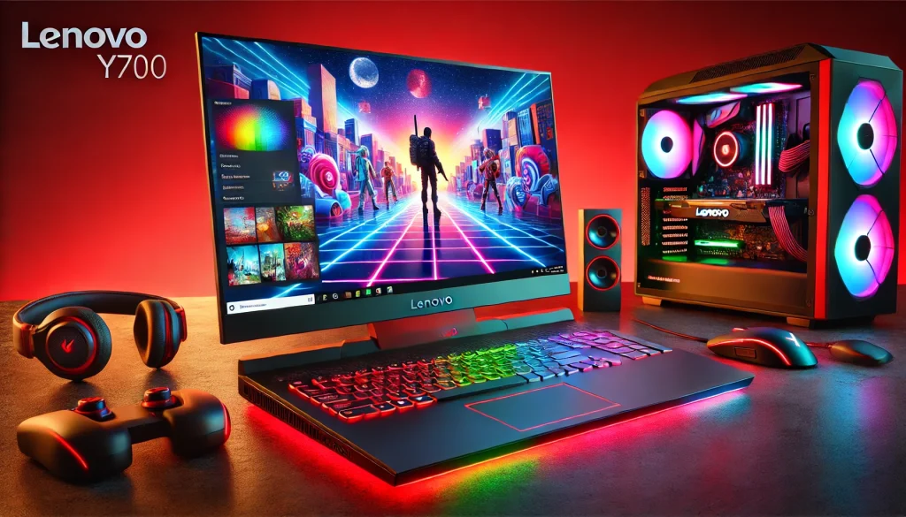 Lenovo Y700 showcasing vibrant graphics on a modern gaming setup.