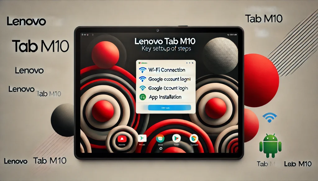 Lenovo Tab M10's key setup steps for students.