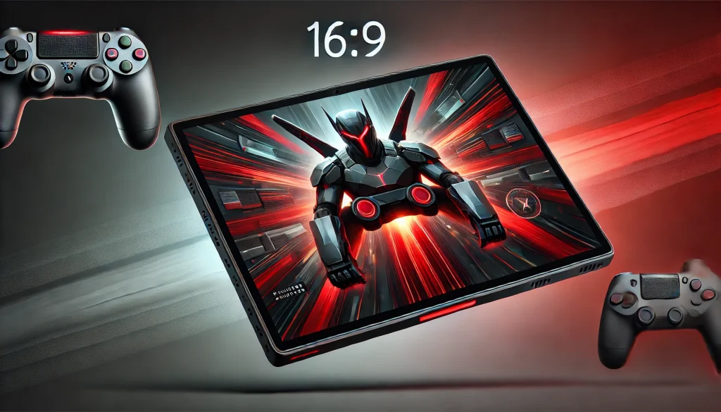 A sleek, powerful gaming tablet with innovative design and portability.