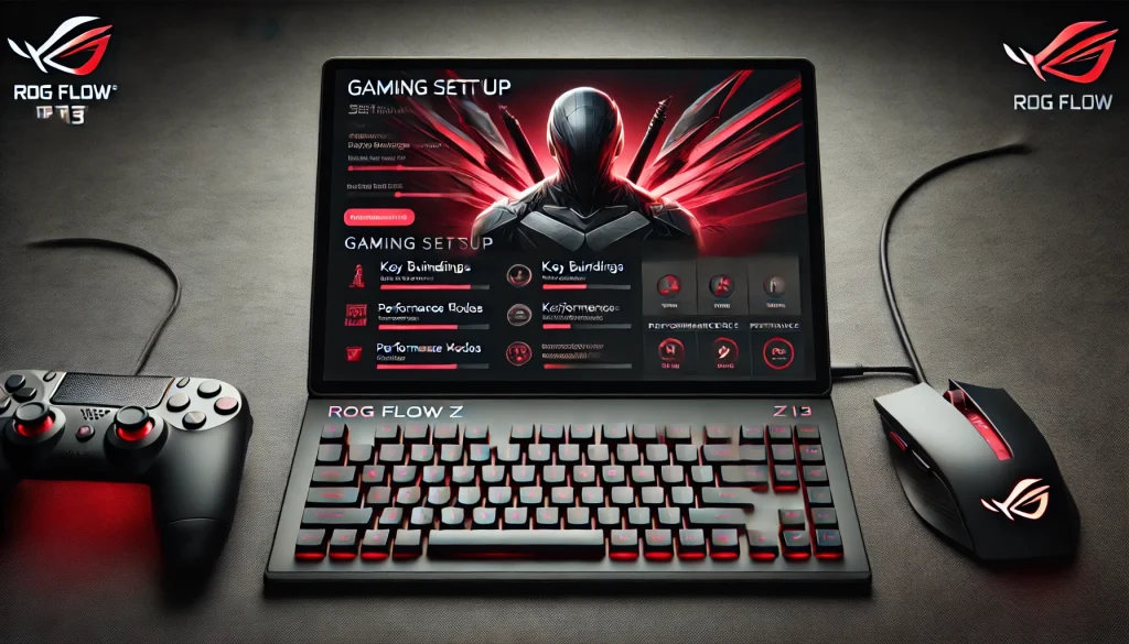 ROG Flow Z13 setup overview tailored for gaming configurations.