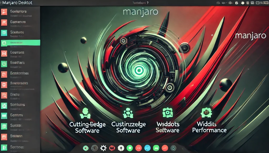 Manjaro desktop emphasizing cutting-edge software, customizability, and robust performance.